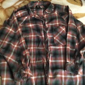 Oversized plaid shirt